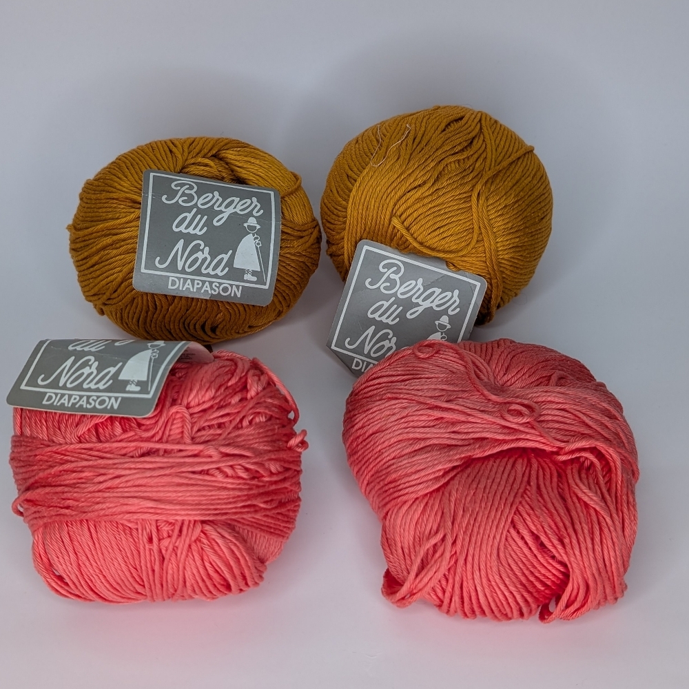 NWT. Yarn Set - Pink and Gold. Four Balls